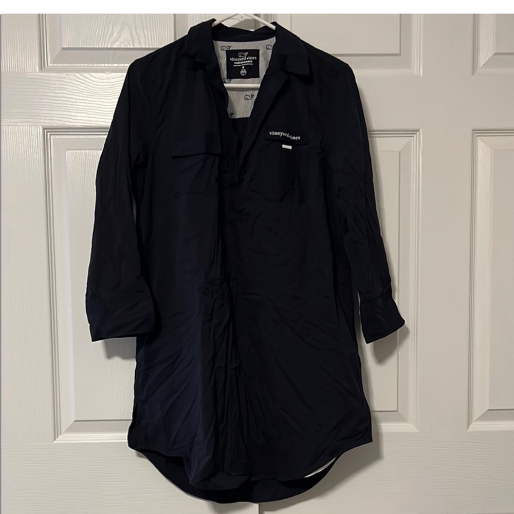 Vineyard Vines - Navy seersucker performance tunic